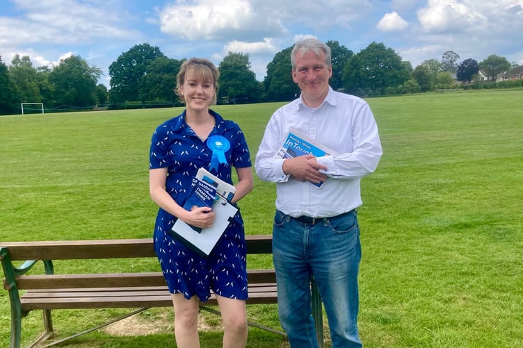 Army veteran Megan Lloyd with Damian Hinds MP.