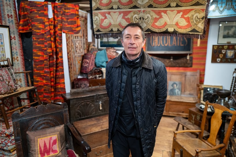 Stuart Warren owner of a antique shop,  Haslemere, that has seen a raise in shop lifting and shop thefts, Haslemere, Surrey, 23rd January 2025 . Photo released January 27 2025. Fed up business owners in a market town have launched a vigilante WhatsApp group - after a rise in "well-off middle-aged" shoplifters. Traders in Haslemere, Surrey say shoplifting has gotten so bad in recent months that messages are sent in the messaging group "every single day". Shop owners let each other know if they have been stolen from and share CCTV footage of criminals to look out for - with members aware of a few repeat perpetrators. They say the problem has been exacerbated by a "lack of police presence" in the town and insist that it is not linked to the cost of living crisis.
