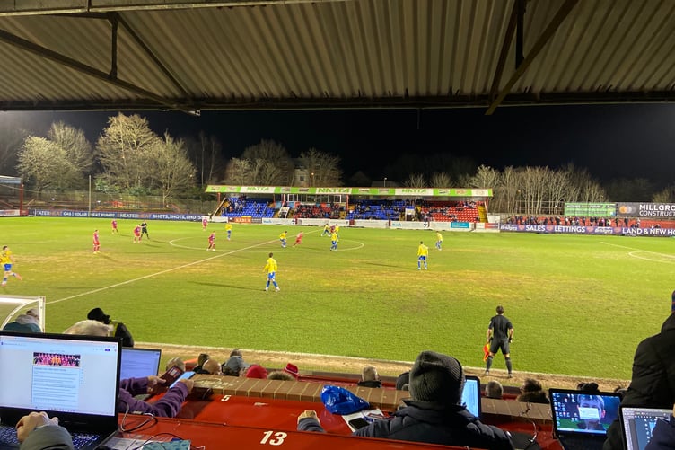Action from Aldershot Town's National League game against Solihull Moors