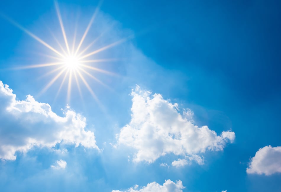 Sunny skies today with patchy rain and partly cloudy tomorrow