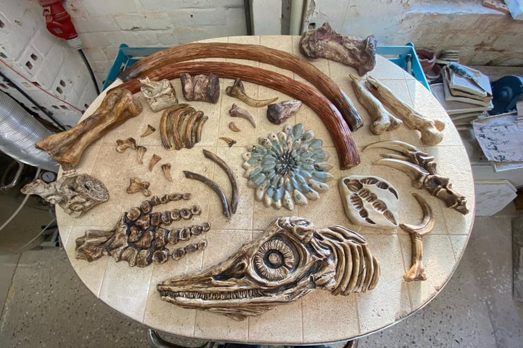 Dinosaur exhibits at Birdworld.