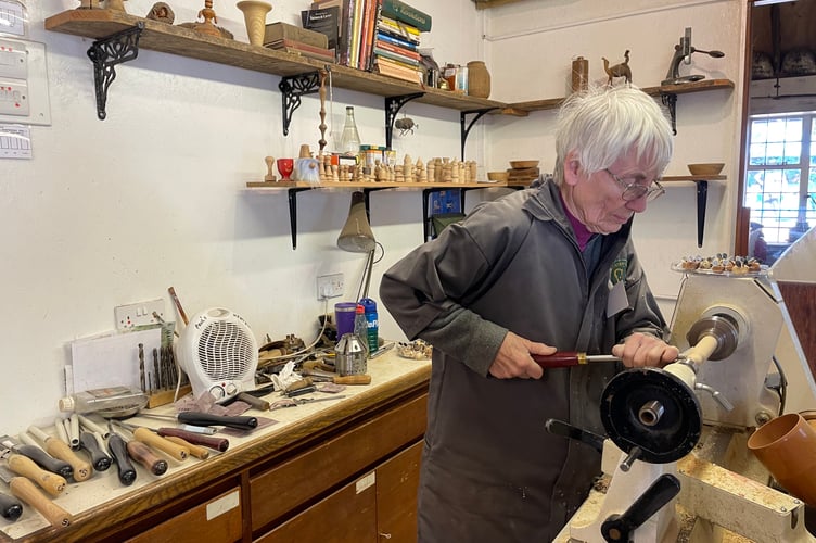 Wood turning at the Surrey Hills Spring Fair 2025