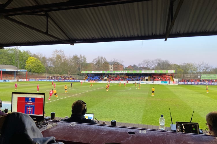 Action from Aldershot Town's National League game against Boston United