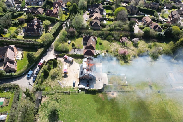WATCH: Hampshire firefighters tackle serious house fire in Liss