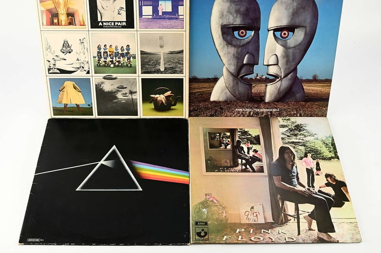 The Pink Floyd album collection £500-800. Photo released April 10 2025. Britain's largest private record collection described as "Aladdins Cave of music" is set to sell for close to £100,000 at auction - it includes a rare classic David Bowie album and whole discographies of iconic British bands.The staggering collection which contains over 30,000 pieces that track back over 60 years will be sold at Ewbanks Auction house in Woking, Surrey.The LPs that filled the owners house before they passed away include a host of rarities all found in superb condition.John Silkewho is tasked with organising the mountain of spinning discs said he has "never seen anything like it".