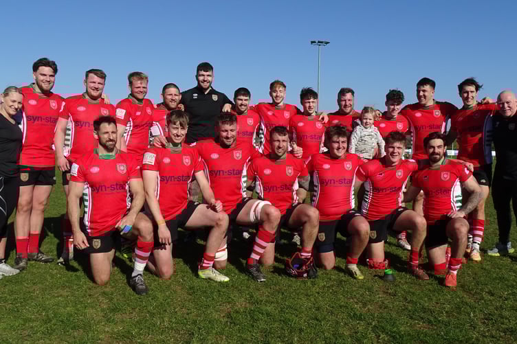The Petersfield team which won 41-17 at North Dorset in the final game of the season (Photo: Chris Todd)