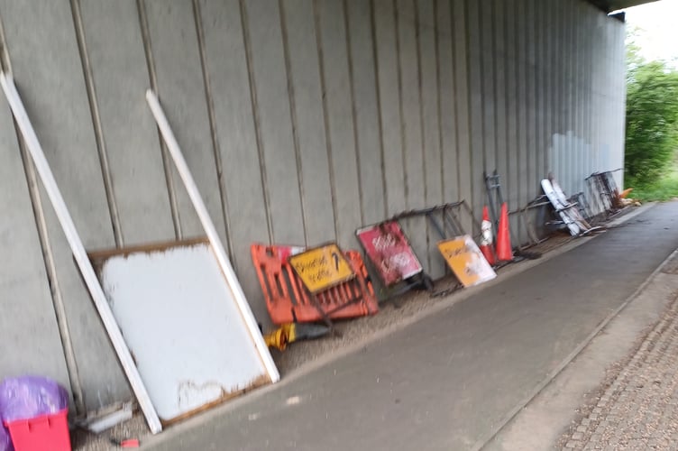 A3 Road Signs Litter Petersfield
