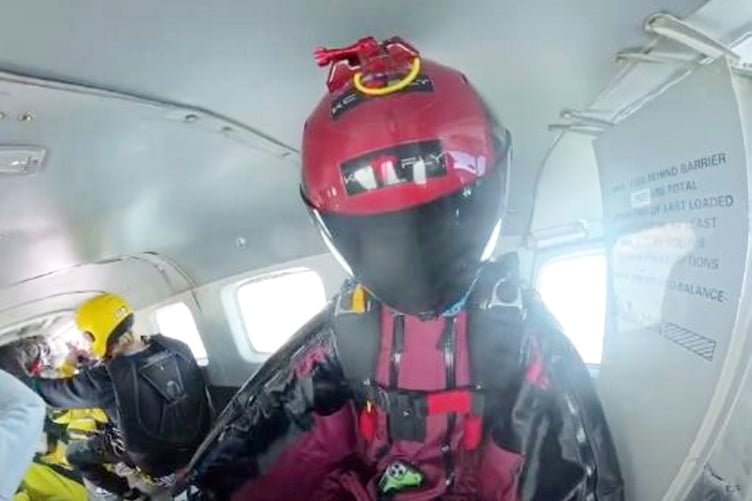 Casey Flay about to skydive - His phone can bee seen in his front pocket. Release date  May 5, 2025.  A skydiver whose phone flew out of his pocket at 14,000ft was stunned when he later tracked it down to a forest and found it - without a scratch on it. Casey Flay, an experienced wingsuiter and skydiver, jumped from the plane like he had so many times before but completely forgot to zip the front pocket with his phone in. A video of his skydive in Honiton, Devon, shows the 37-year-old preparing to leap with his iPhone 13 Pro Max peeking out of his overalls. As he takes his leap, the phone flies out of his pocket and plummets towards the Earth. Following his dive, engineer Casey - oblivious to the fact his phone had fallen alongside him - asked others in the plane if he'd left it up there. But he was shocked when he used the Find My iPhone app to track his phone down to a forest four miles away from where he'd landed. Even more surprising, however, was the fact that the 14,000ft (2.65 mile) drop appeared hardly to have left a mark on his device.