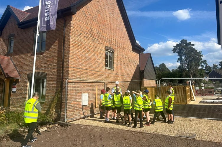 Bordon Junior School’s Construction Club touring new development