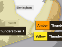Thunderstorm warnings issued for Hampshire and Surrey