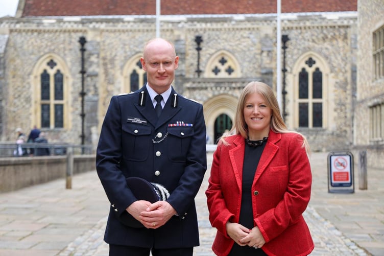 New Hampshire Police Chief Constable Alexis Boon with Police and Crime Commissioner Donna Jones.