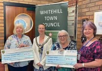 Mayor's final flourish as £1,860 handed to Whitehill & Bordon charities