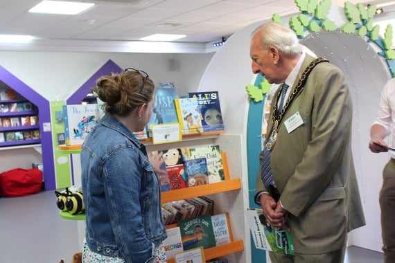 Cllr Graham Hill looks around the library at the Bradbury Learning Centre, Treloar's, Holybourne, July 8th 2025.