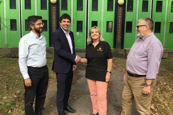 Cllr Adeel Shah, EHDC Portfolio Holder for Community Development and Engagement, and Cllr Andy Tree, EHDC Deputy Leader and Portfolio Holder for Whitehill and Bordon Area with Julie Butler and Paul Ratcliffe of the Whitehill & Bordon Community Trust