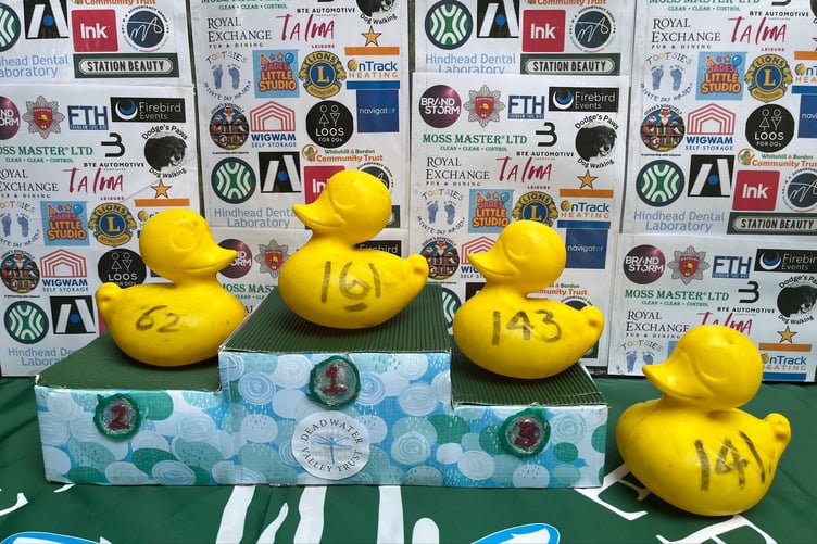 The podium celebrations for winner Duck 161