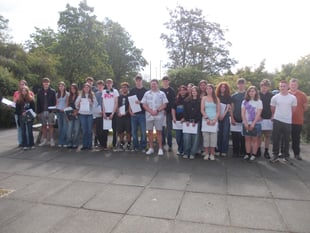 Celebrations at Eggar's School in Holybourne on GCSE results day
