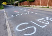 Drivers seeing red and white as someone in Liss Forest is cross with speeders