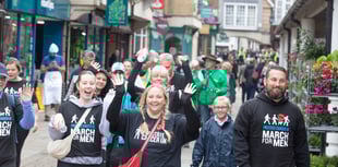 One man's feet as town goes marching on Together for Kev