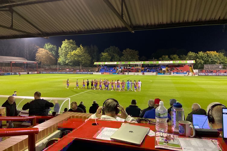 Aldershot Town and Braintree Town shake hands before their National League encounter