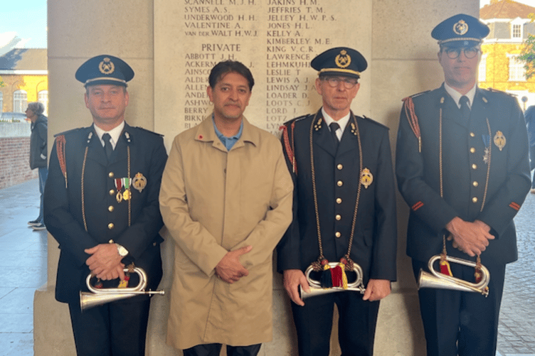 Khalil Yousuf at the Menin Gate war memorial in Belgium.