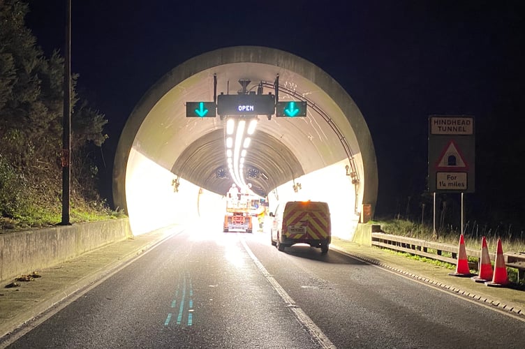 Hindhead Tunnel lighting check