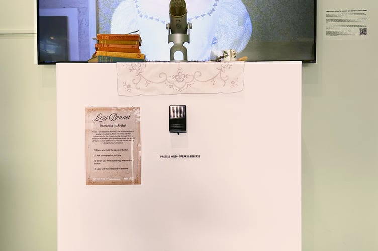 Lizzy on display in the Foyer Gallery of the University for the Creative Arts.