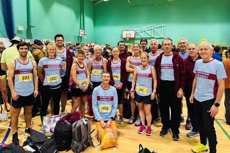 Farnham Runners before taking on the Gosport half marathon