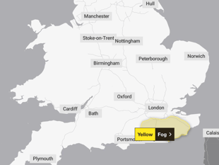 Freezing fog warning issued for South East