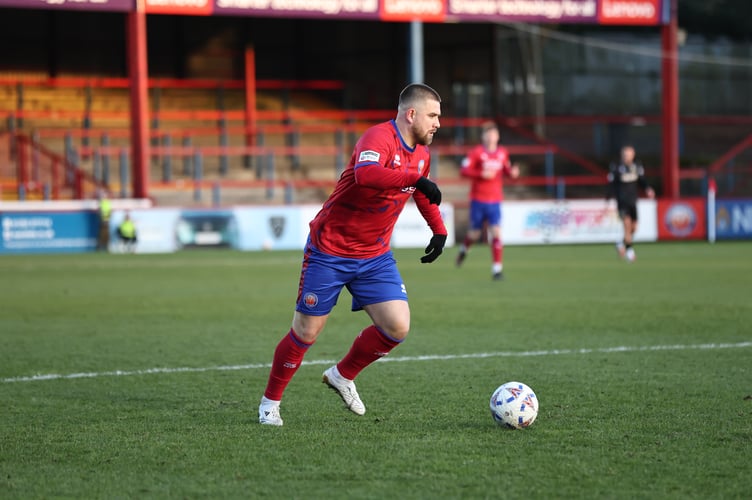 Josh Barrett scored Aldershot Town's goal (Photo: Ian Morsman)