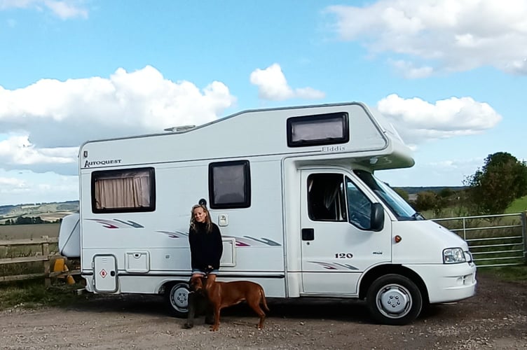 Sherry Smith with her motorhome. A gran is now rent and mortgage free, after using her divorce settlement to pay for a motorhome, which she lives in full time.  Sherry Smith, 62 decided to move into a motorhome after splitting from her husband, to save herself £900 a month on rent.   The cleaner, from Waterlooville, Hampshire, is now able to work less, and uses the extra cash to treat her grandchildren.  She parks up for free on her clients posh driveways, and is able to put away £400 a month, which she plans to use to travel around in her van. 
