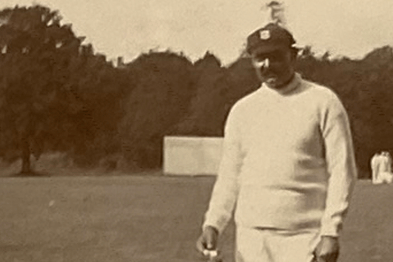The famous Indian cricketer K. S. Ranjitsinhji playing at Frensham Hill.