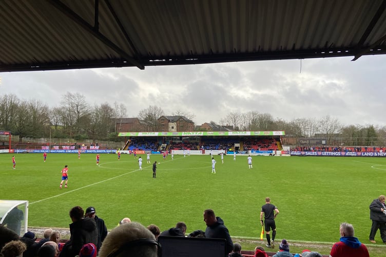 Action from Aldershot Town's National League game against FC Halifax Town
