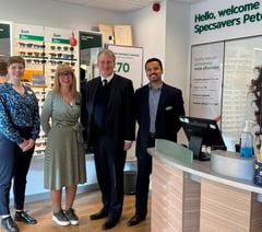 Looking good as Specsavers marks 14 years in Petersfield with MP