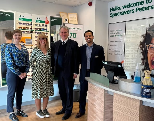 Looking good as Specsavers marks 14 years in Petersfield with MP