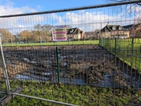 Weather delays parish playground construction