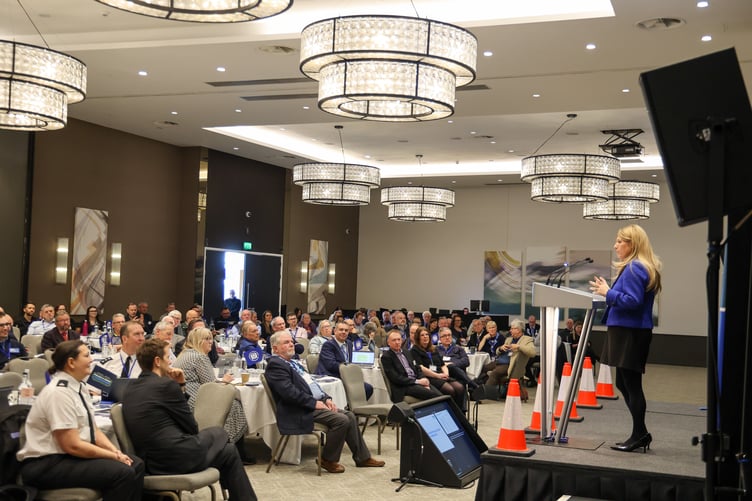 Hampshire Police and Crime Commissioner Donna Jones speaking at her Road Safety Summit.