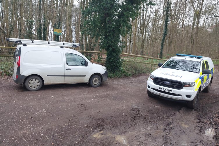 A vehicle seized by Hampshire Police after suspected hare coursing.