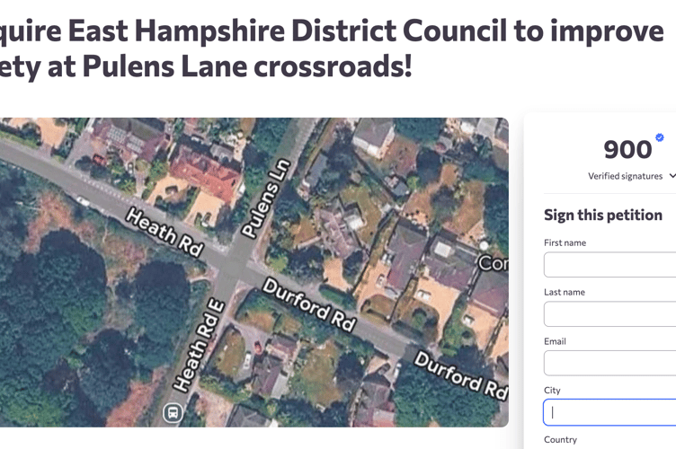 Charlie Hawkes Petersfield Pulens Lane petition