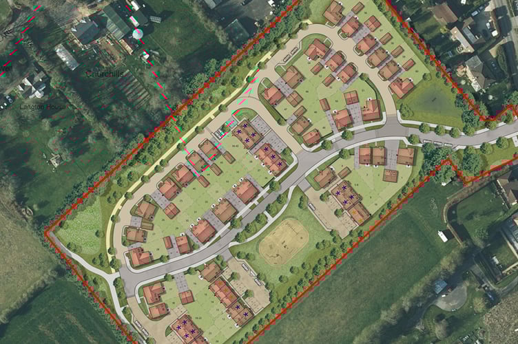 The site layout of Bellway’s 60-house Mount Royal Gardens estate in Four Marks, March 20th 2026.