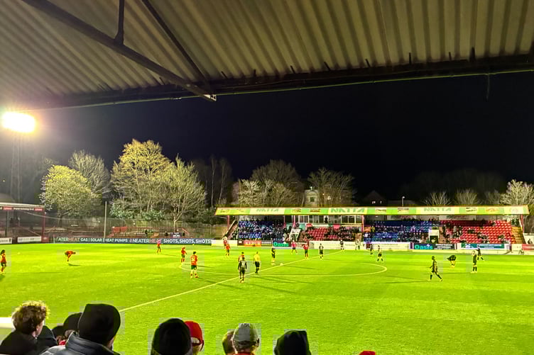 Action from Aldershot Town's National League game against Boreham Wood