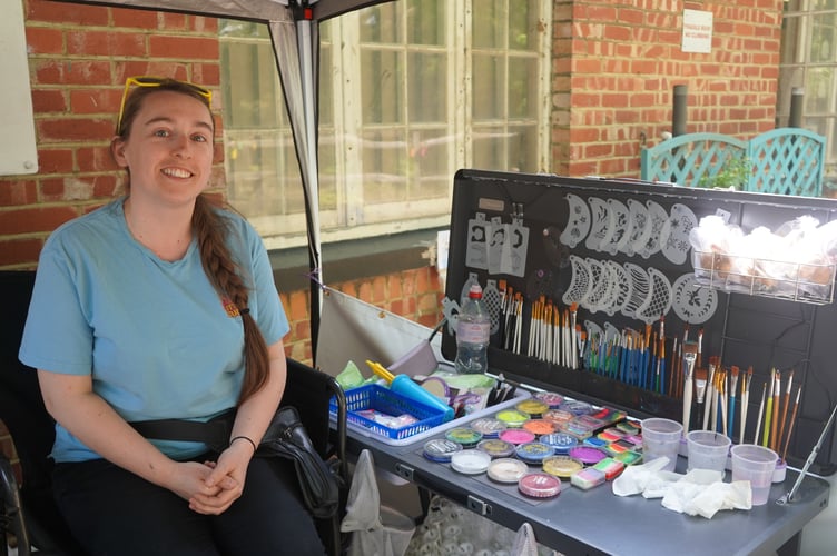 Jade Fleming ready to paint children's faces at Whitehill and Bordon Fundraiser