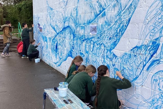 Pupils create mural to celebrate centenary of television legend