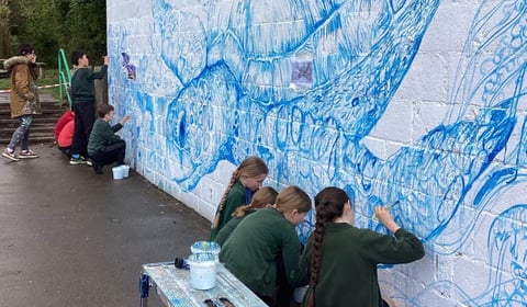Pupils create mural to celebrate centenary of television legend