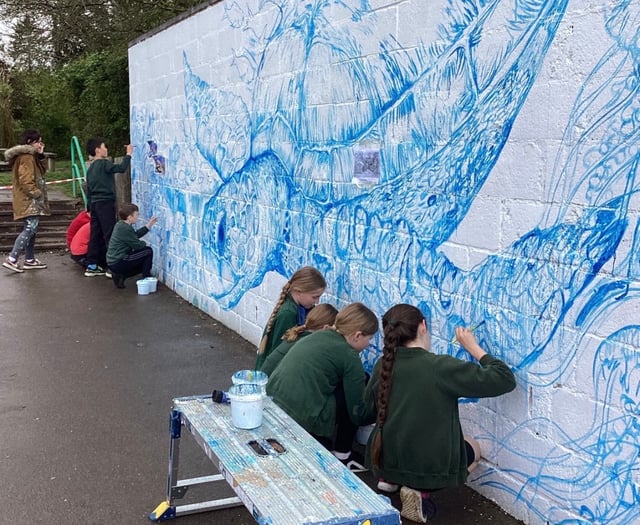 Pupils create mural to celebrate centenary of television legend