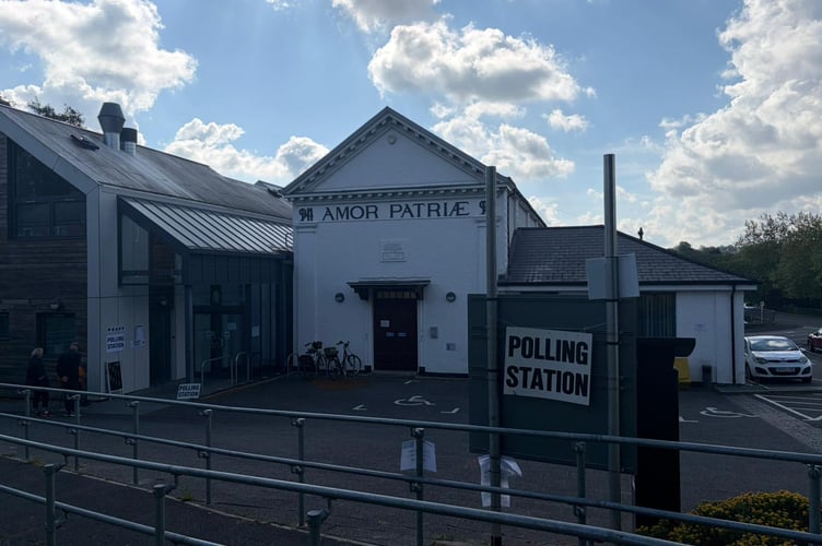 A polling station in Farnham.