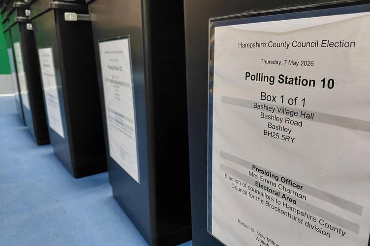 A Hampshire County Council election ballot box.