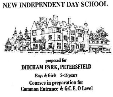 Ditcham Park School advert 1976