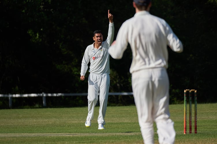 Alton bowler Arul Appavoo appeals for a wicket (Photo: Howard Gadsby)                               