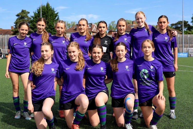 Weydon School under-14 girls, Meadowbank Stadium, Dorking, June 2026.