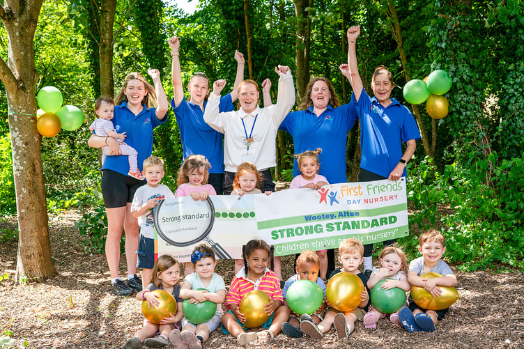 The First Friends Day Nursery on the Wootey infant and junior schools site in Alton celebrates its Strong Standard rating from Ofsted, July 2026.